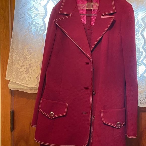 Butte Knit suit jacket skirt and shirt set! Vintage late1960s/1970s outfit! - Picture 5 of 11